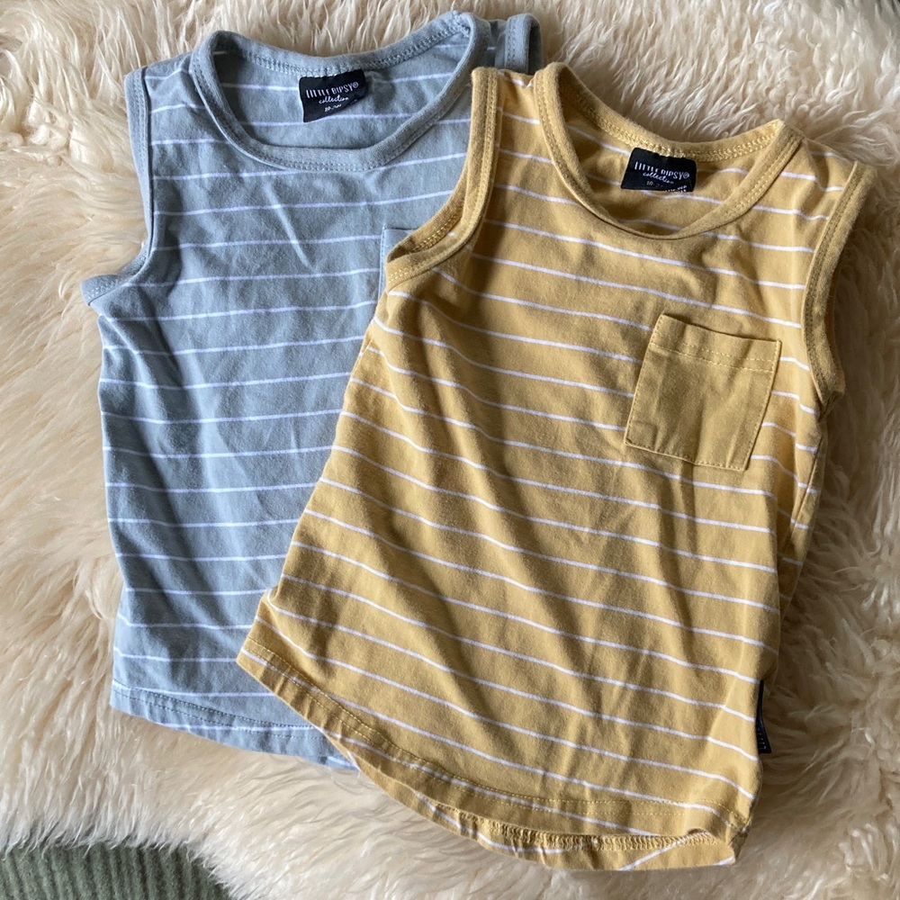 Little Bipsy Toddler Boys Striped Tank Tops lot 18-24m